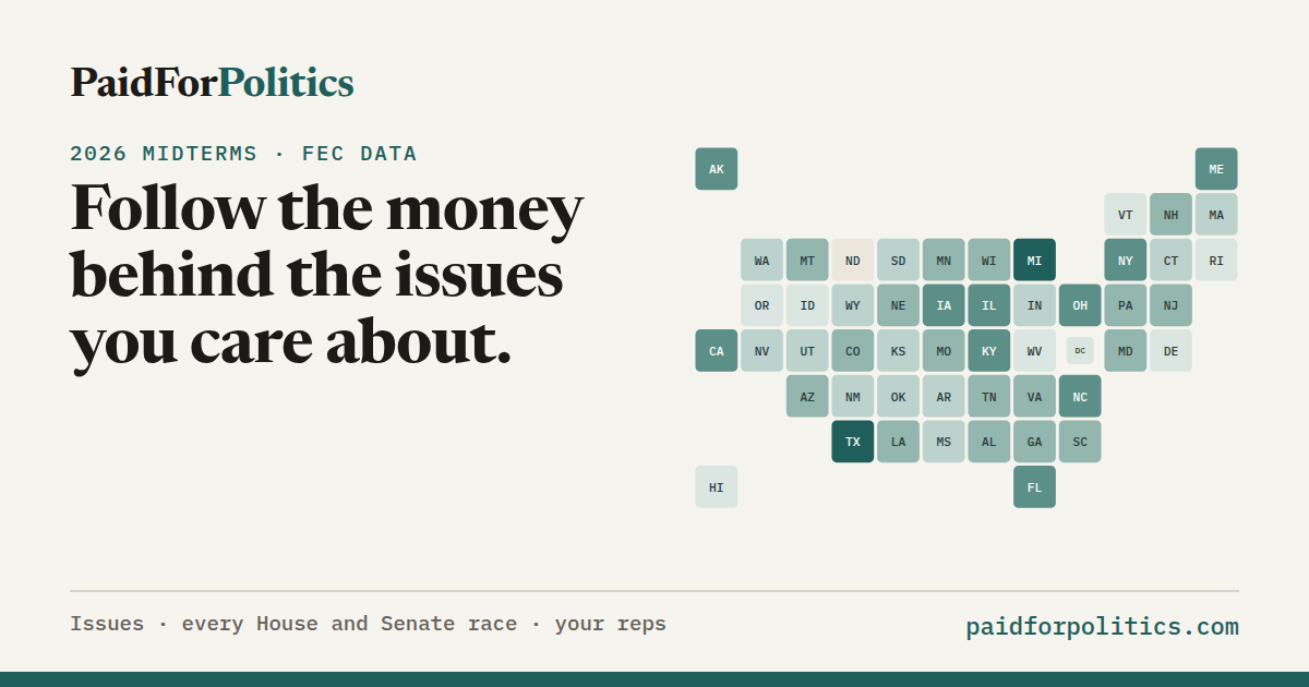 2026 races: all outside spending, race by race | PaidForPolitics
